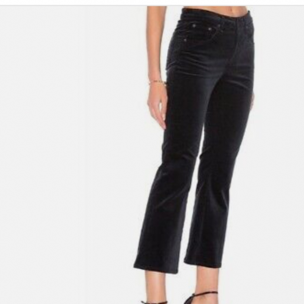 Black Velvet Rag and Bone Crop Velvet Pants